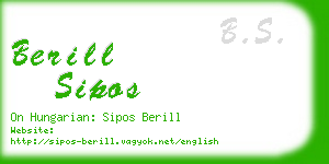 berill sipos business card
